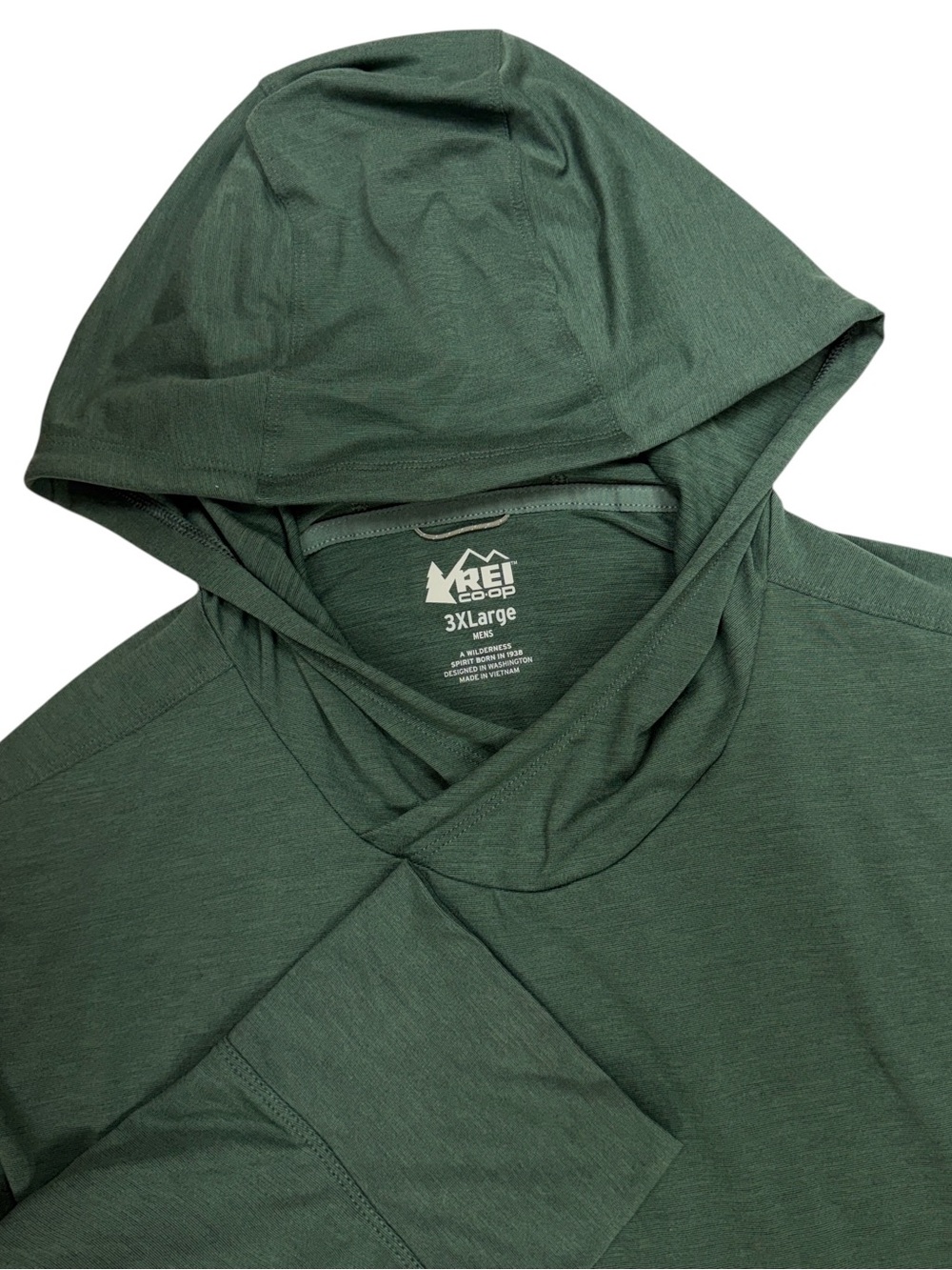 REI Co-Op Sahara Shade Hoodie Mens 3XL Green Sun UPF Lightweight Stretch Hiking